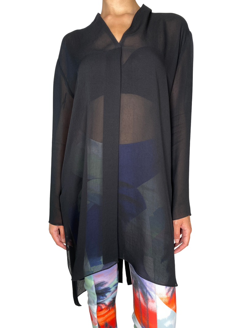 Blusa Negra Traslucida