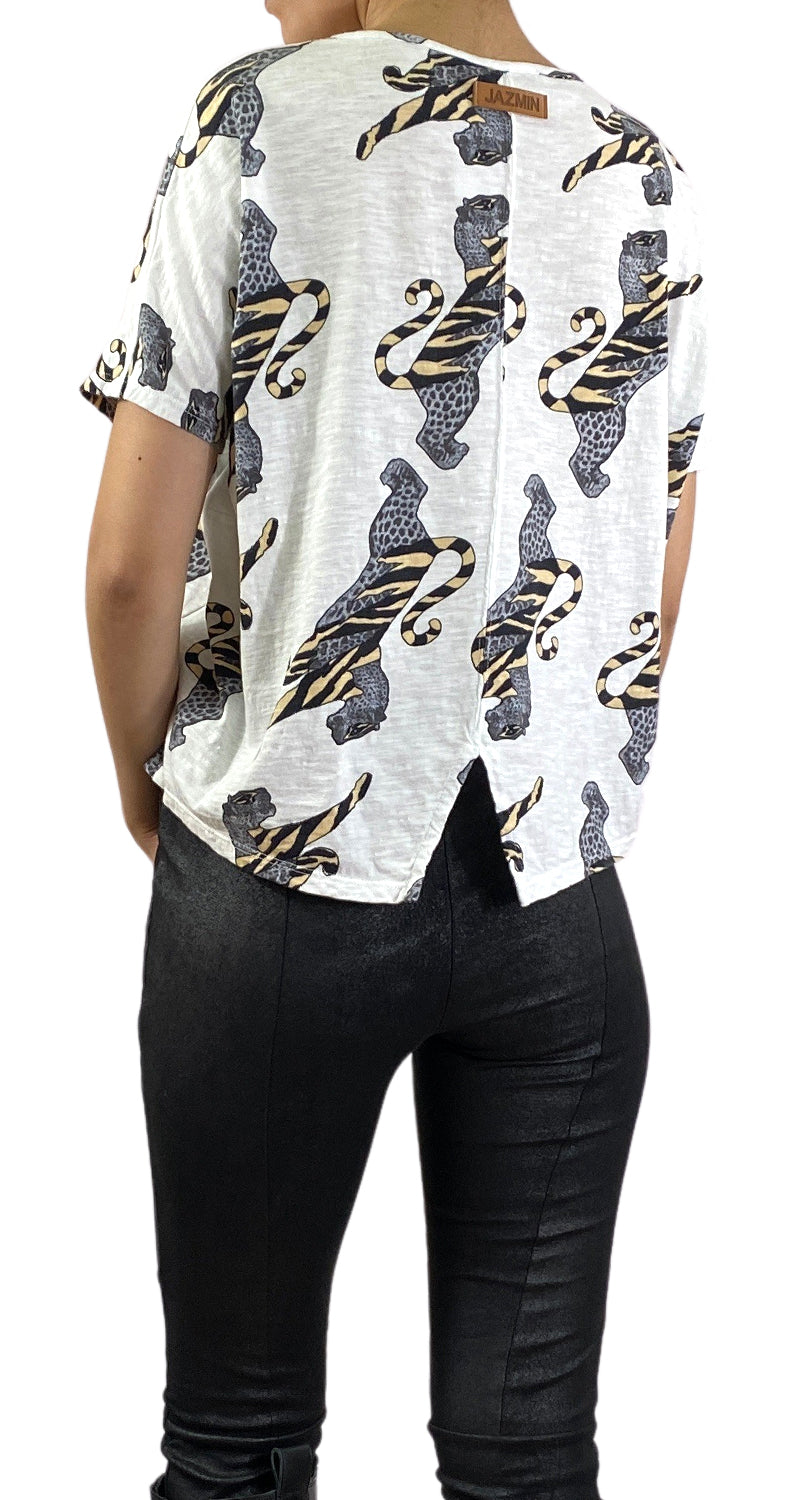 Polera Blanca Tigre