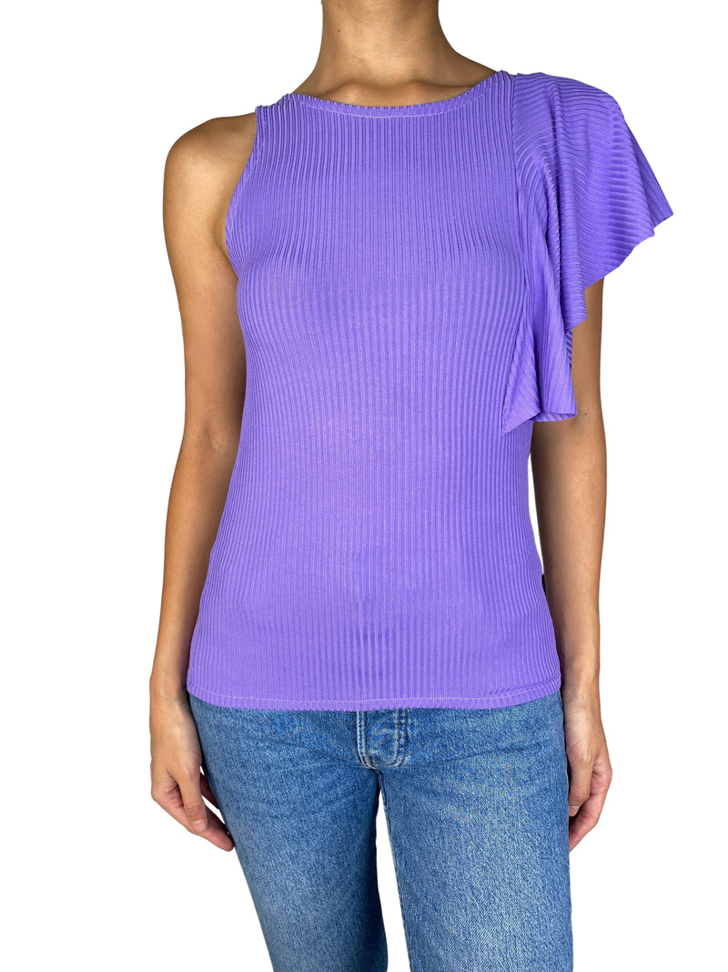 Polera Morada Con Vuelos