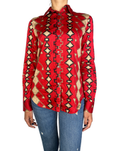 Blusa Roja Diseño Azteca