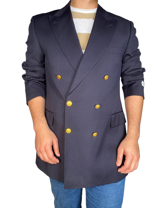 Blazer Lana Virgen Azul Marino