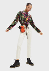 Blusa Desigual Cropped Floral Multicolor - Calce Slim Fit