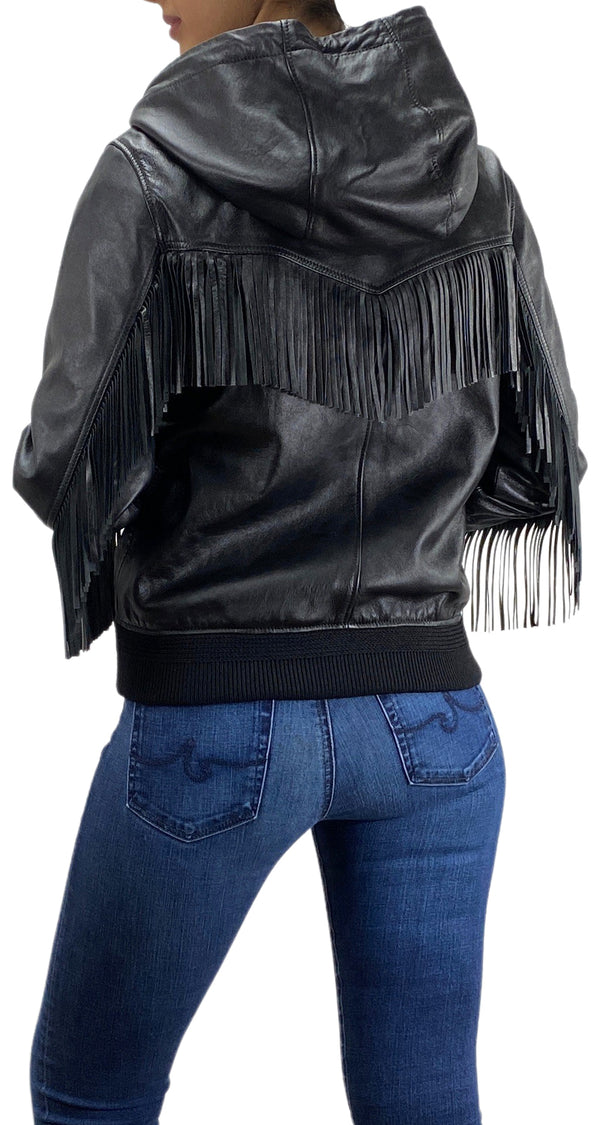 Chaqueta Cuero Flecos