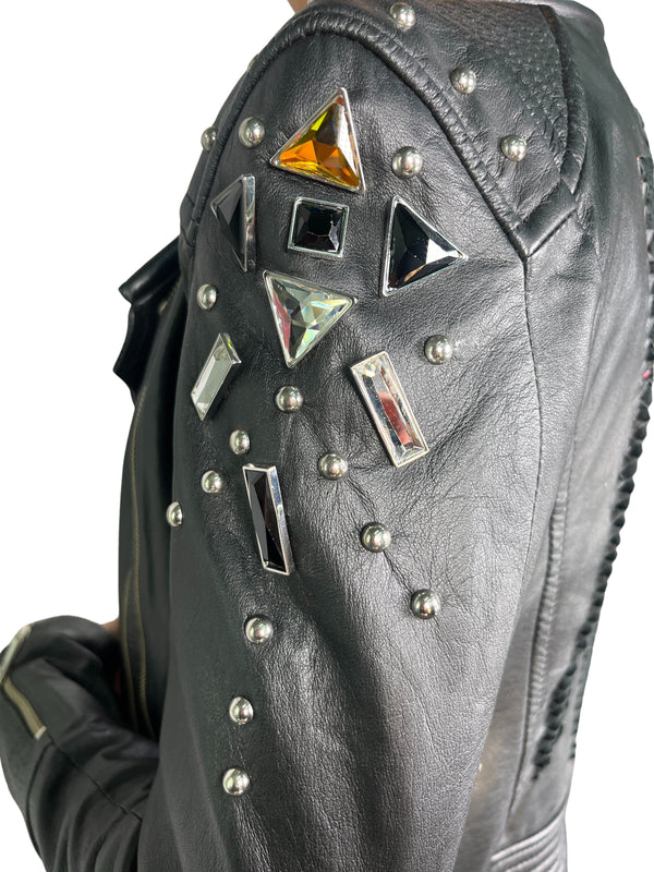 Chaqueta Cuero Aplicaciones