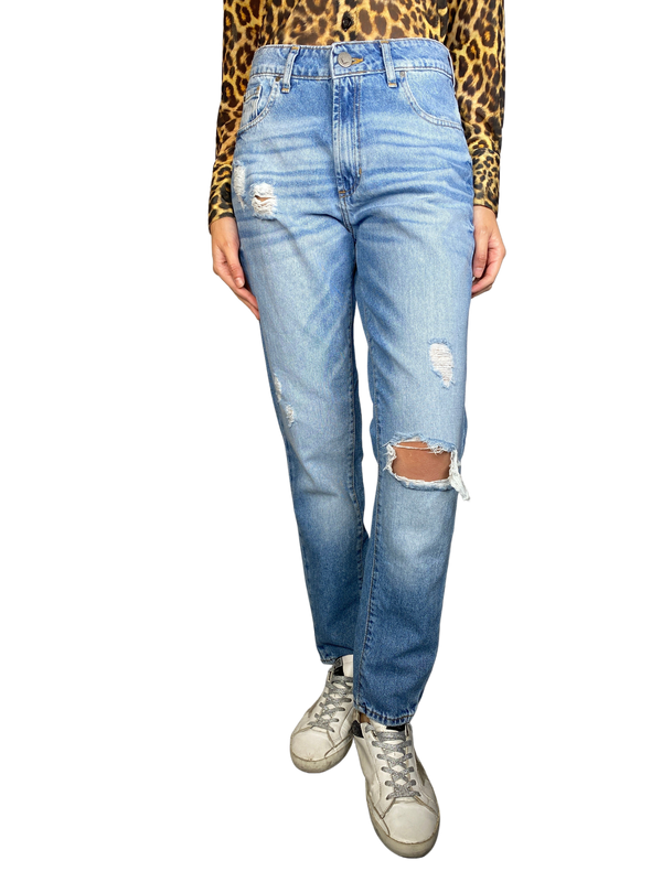 Jeans Mom Blue Trash