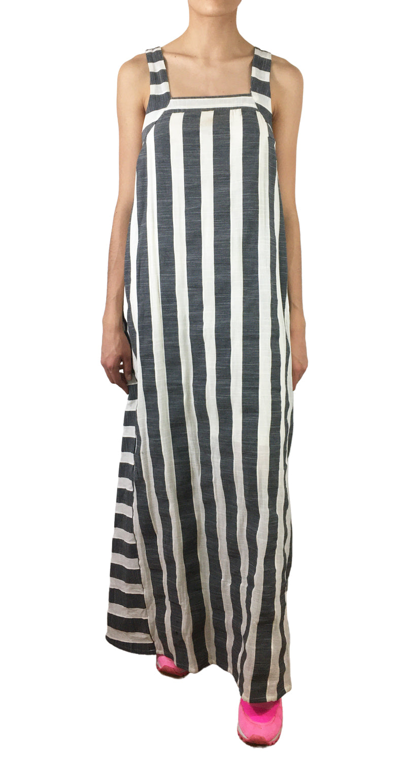 Vestido Rayas Gris y Blanco