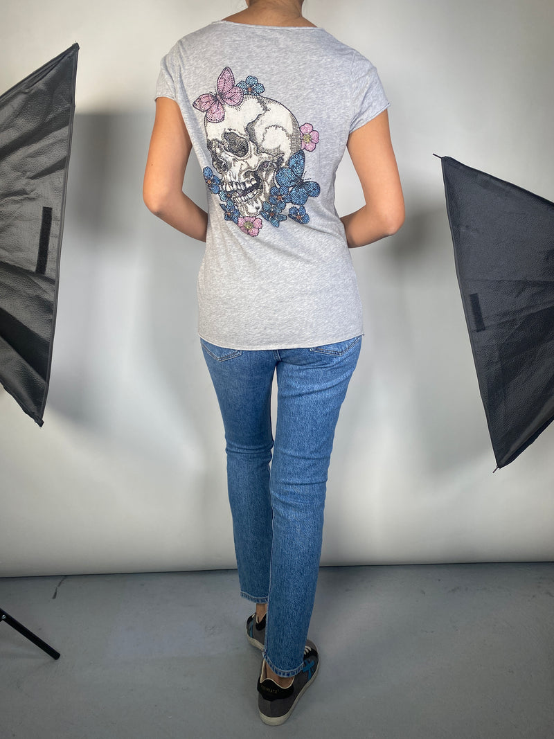 Polera Skull Strass