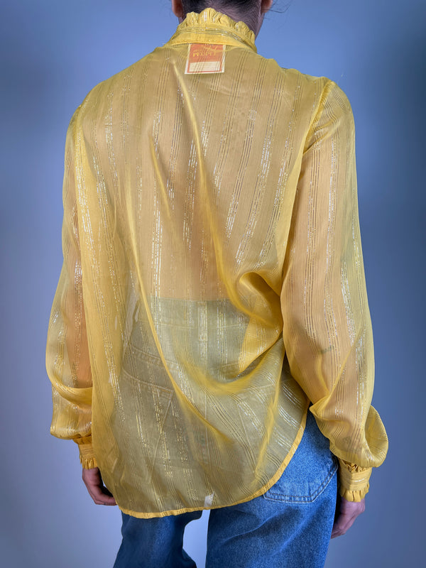Blusa Mostaza Traslucida