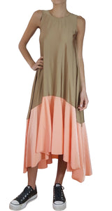 Vestido Beige con Rosado