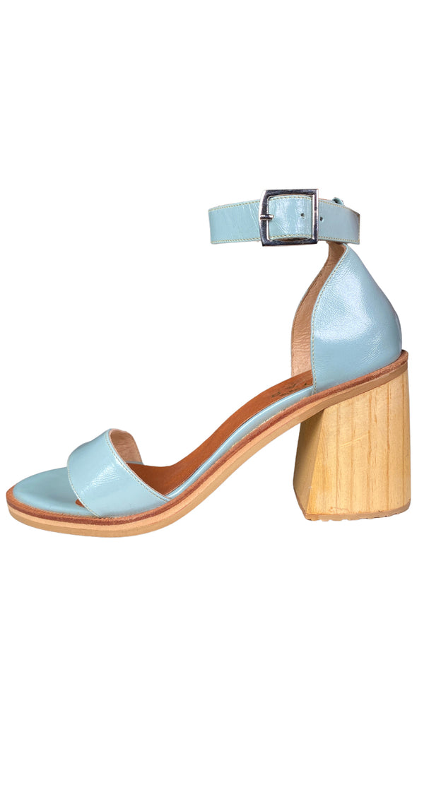 Sandalias Taco Alto Celestes