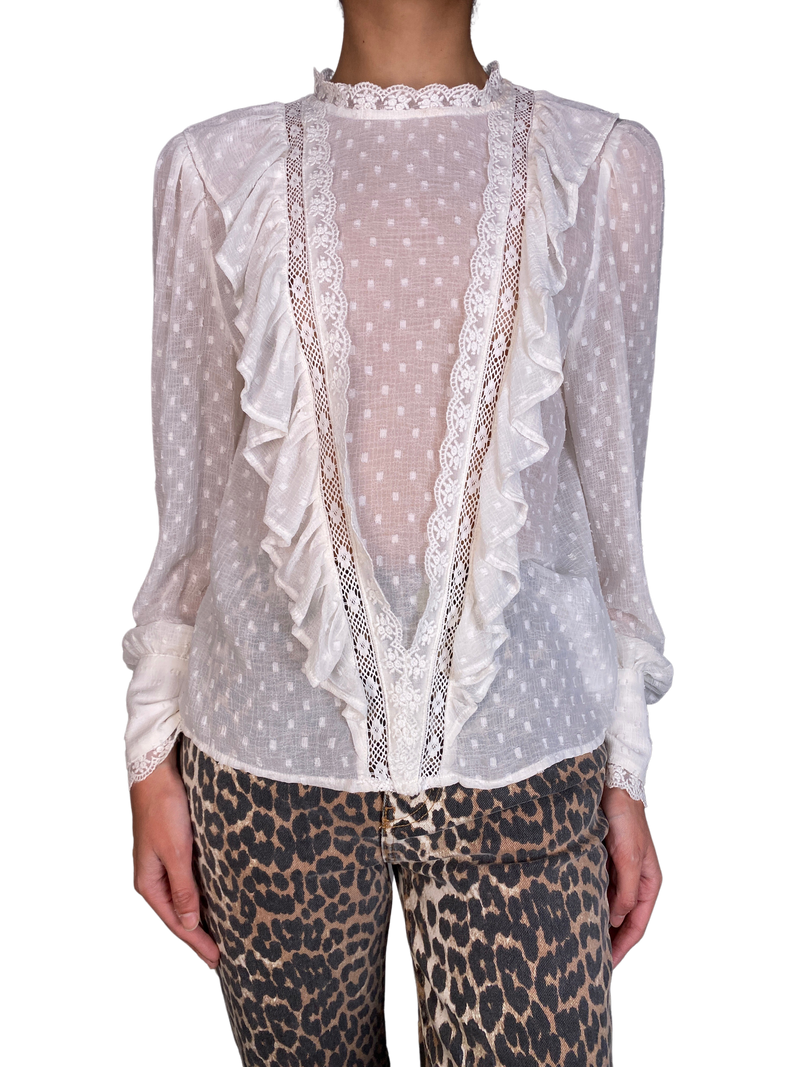 Blusa Traslucida Broderie