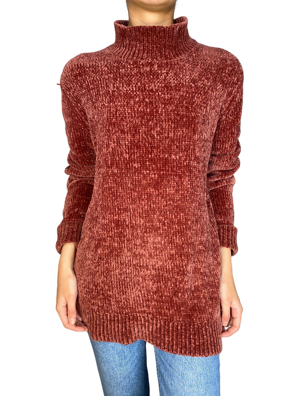 Sweater Velvet Burdeo