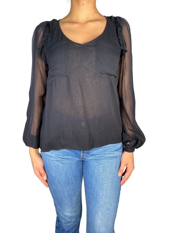 Blusa Negra Traslúcida