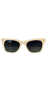 Lentes Sol Cuadrados Crema