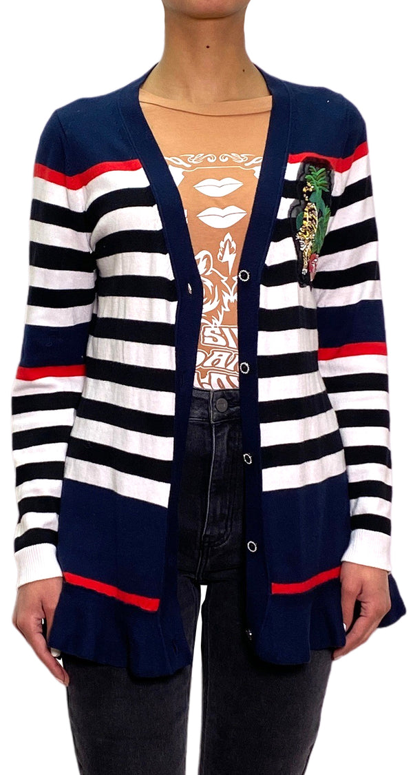 Sweater Navy Parche Leopardo