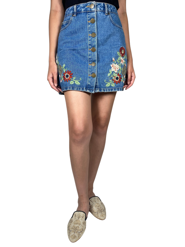 Falda Denim Bordado