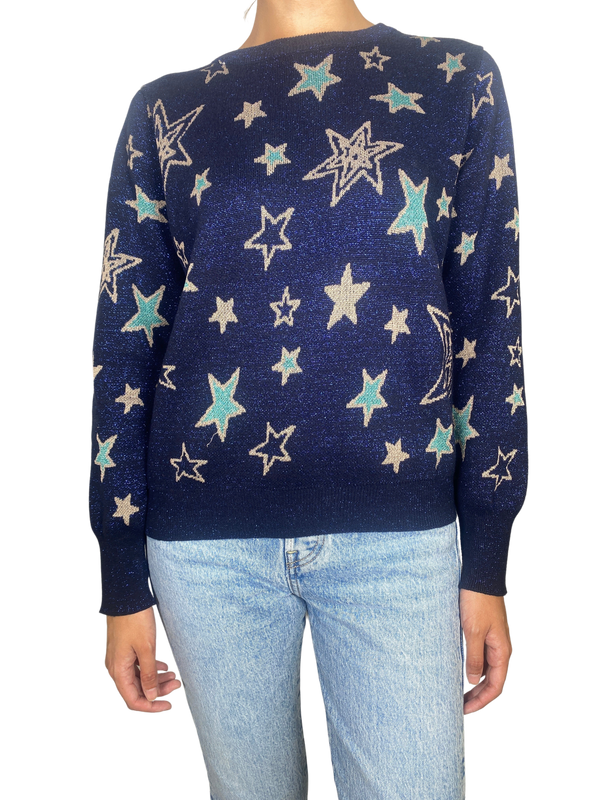 Sweater Stars Fibras Metalizadas