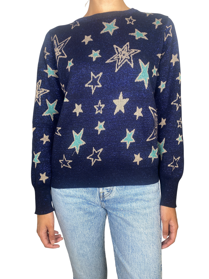 Sweater Stars Fibras Metalizadas