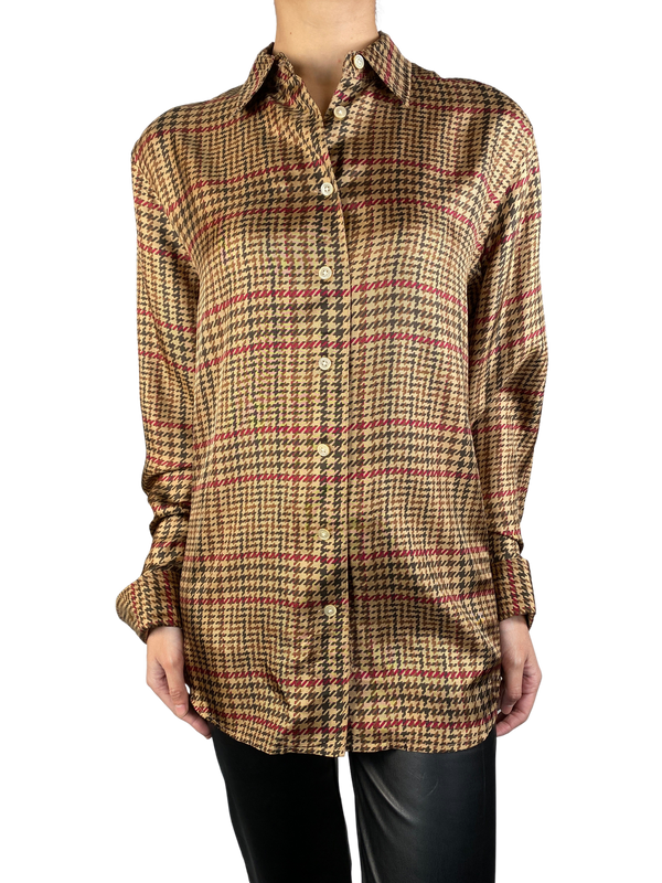 Blusa Houndstooth Seda