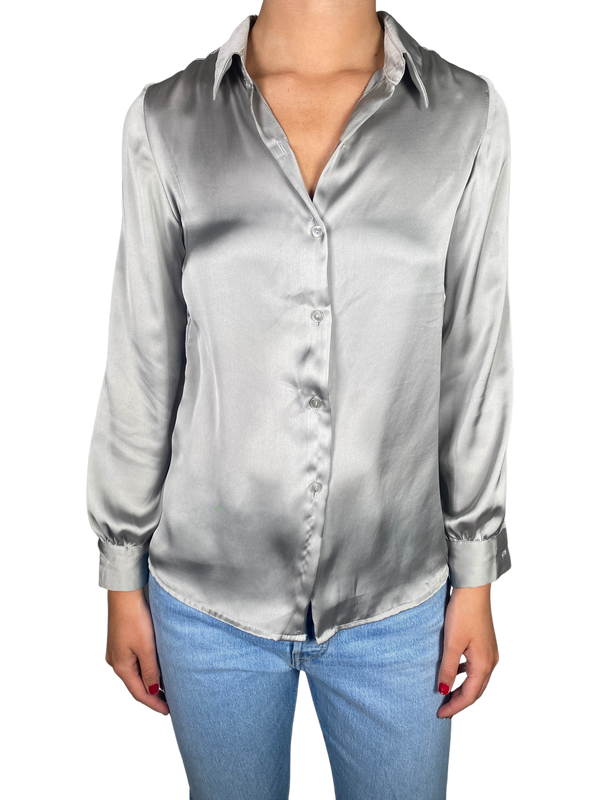 Blusa Gris Satinada