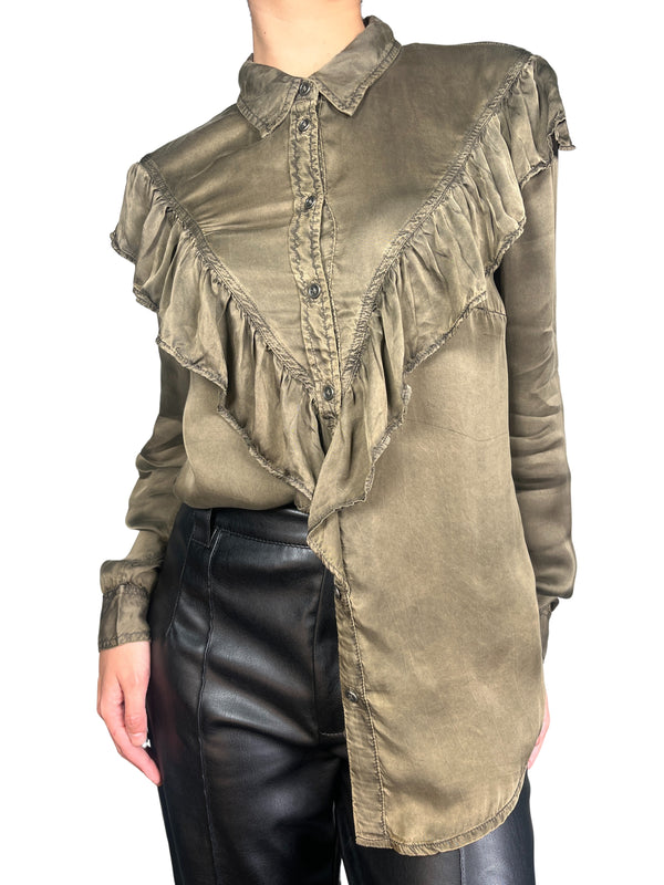 Blusa Cupro Caqui