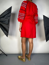 Vestido Rojo Bordado