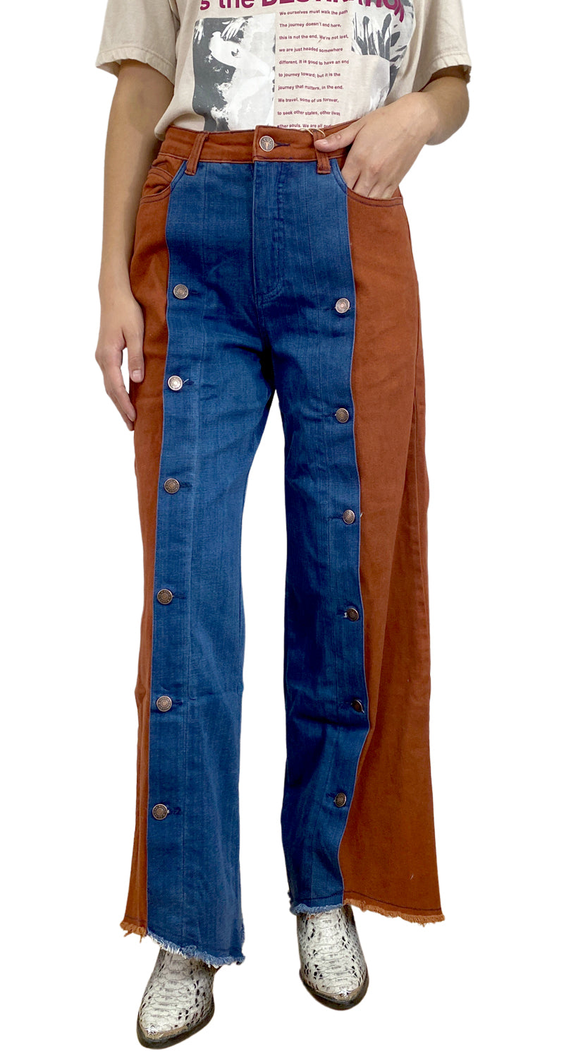 Pantalón Doble Tela Broches