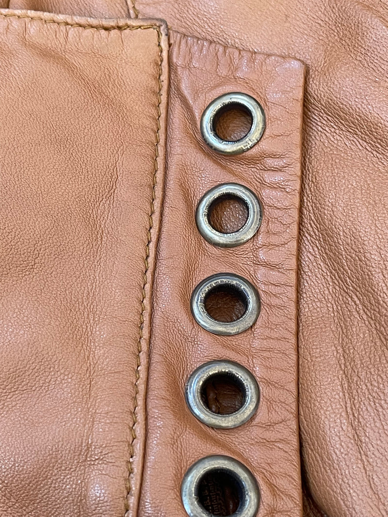 Chaqueta Cuero Camel