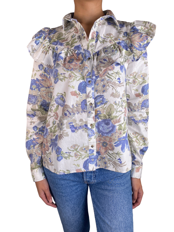 Blusa Denim de Flores