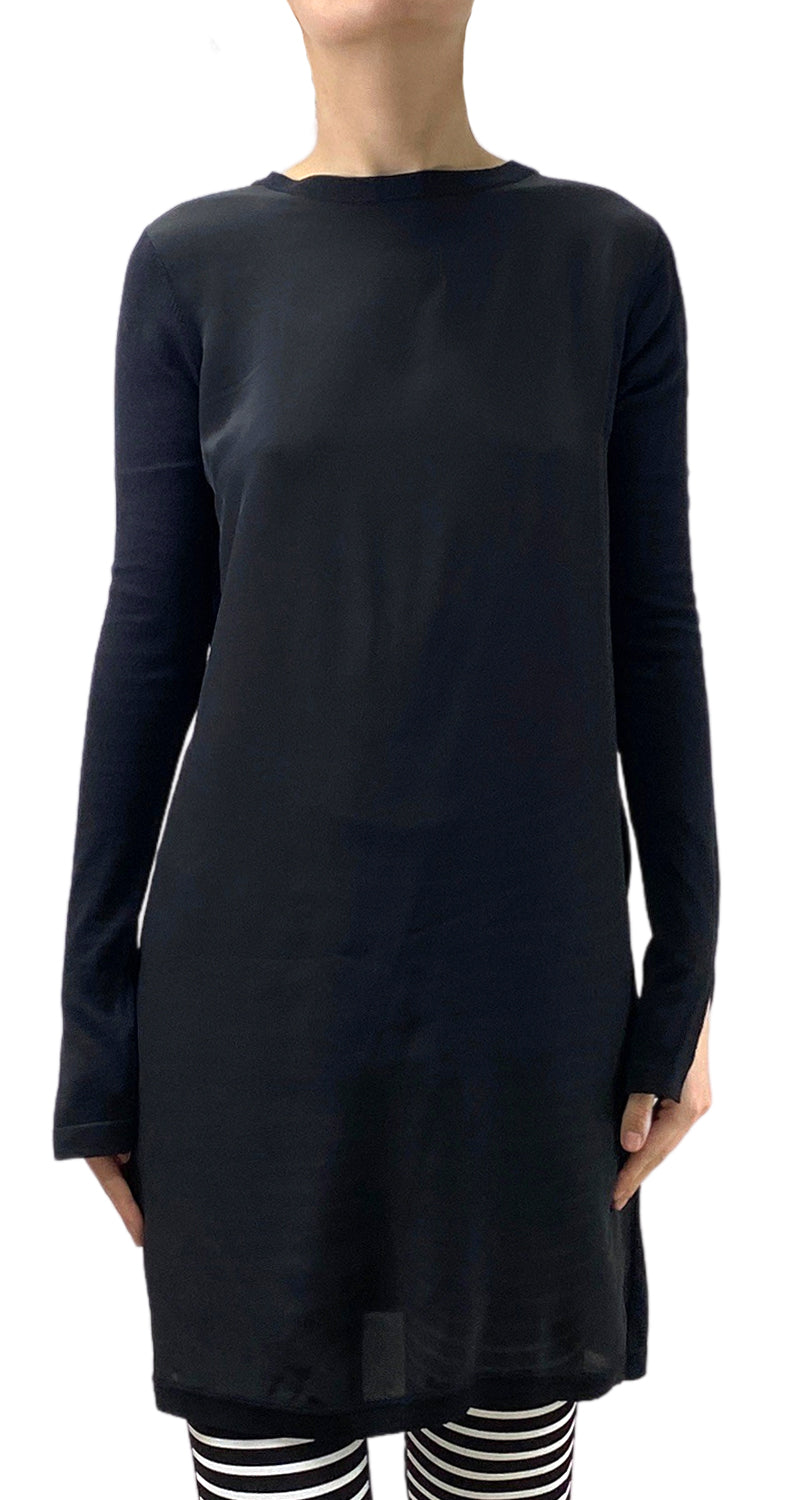 Polera Seda Larga Negra