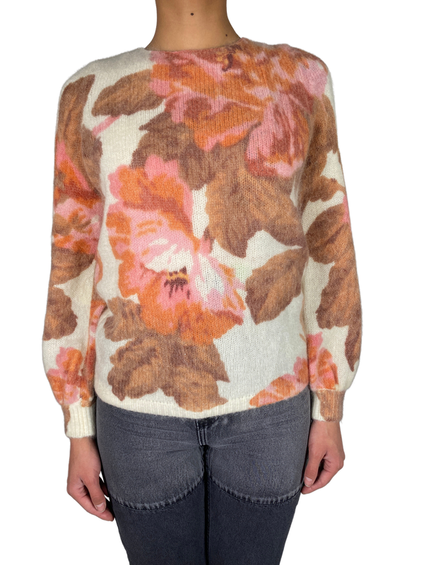 Sweater Beige Flores