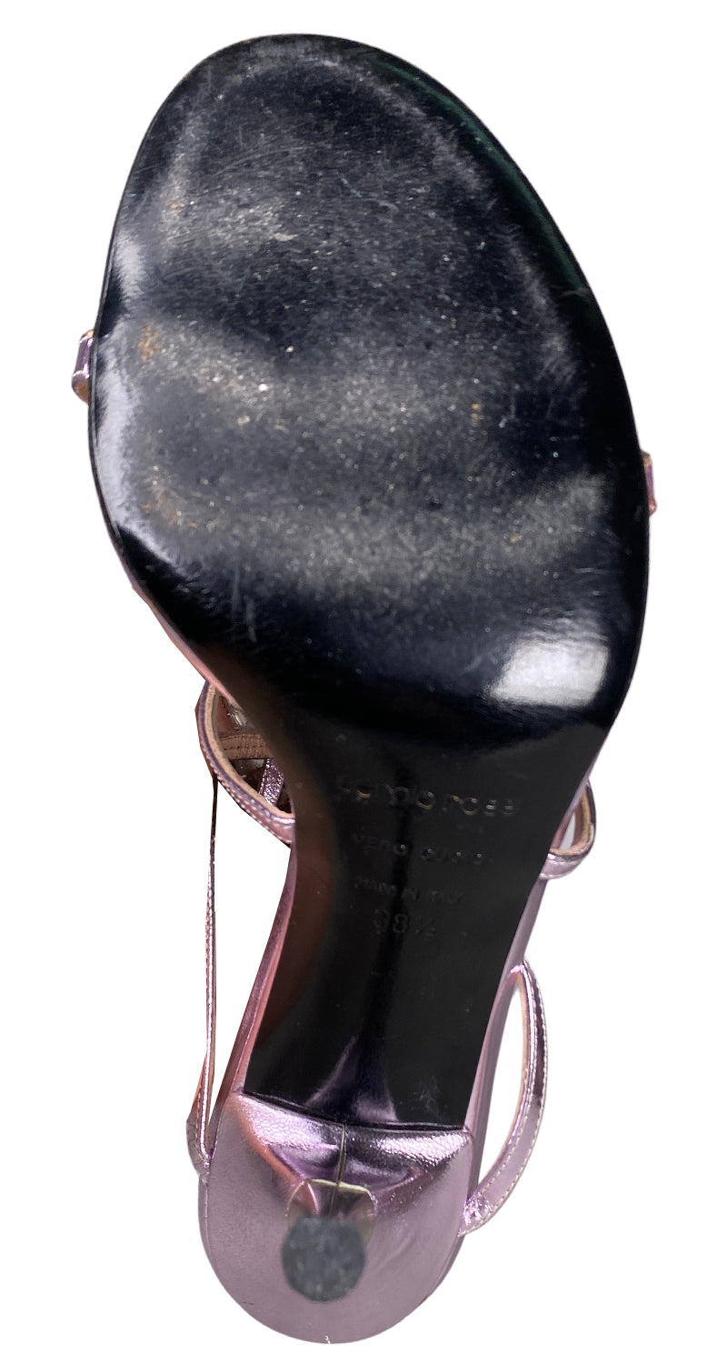 Sandalias Taco Alto Brillantes