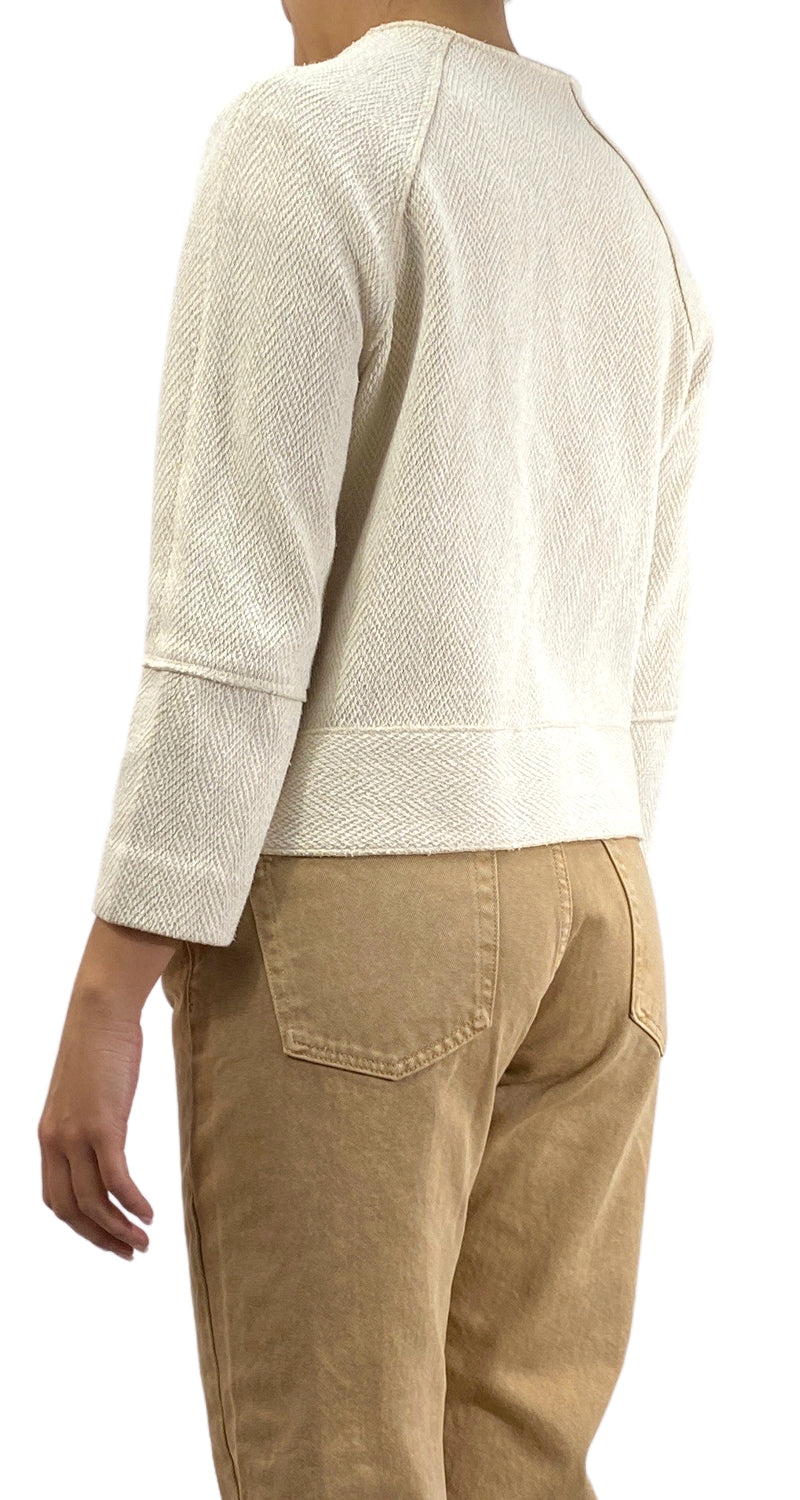 Chaqueta Tweed Blanco Broches