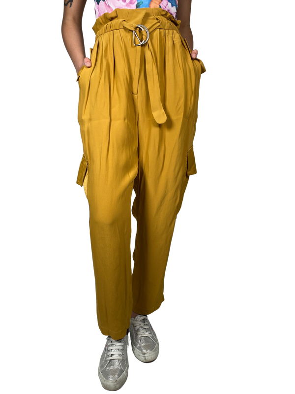 Pantalón De Tela Amarillo