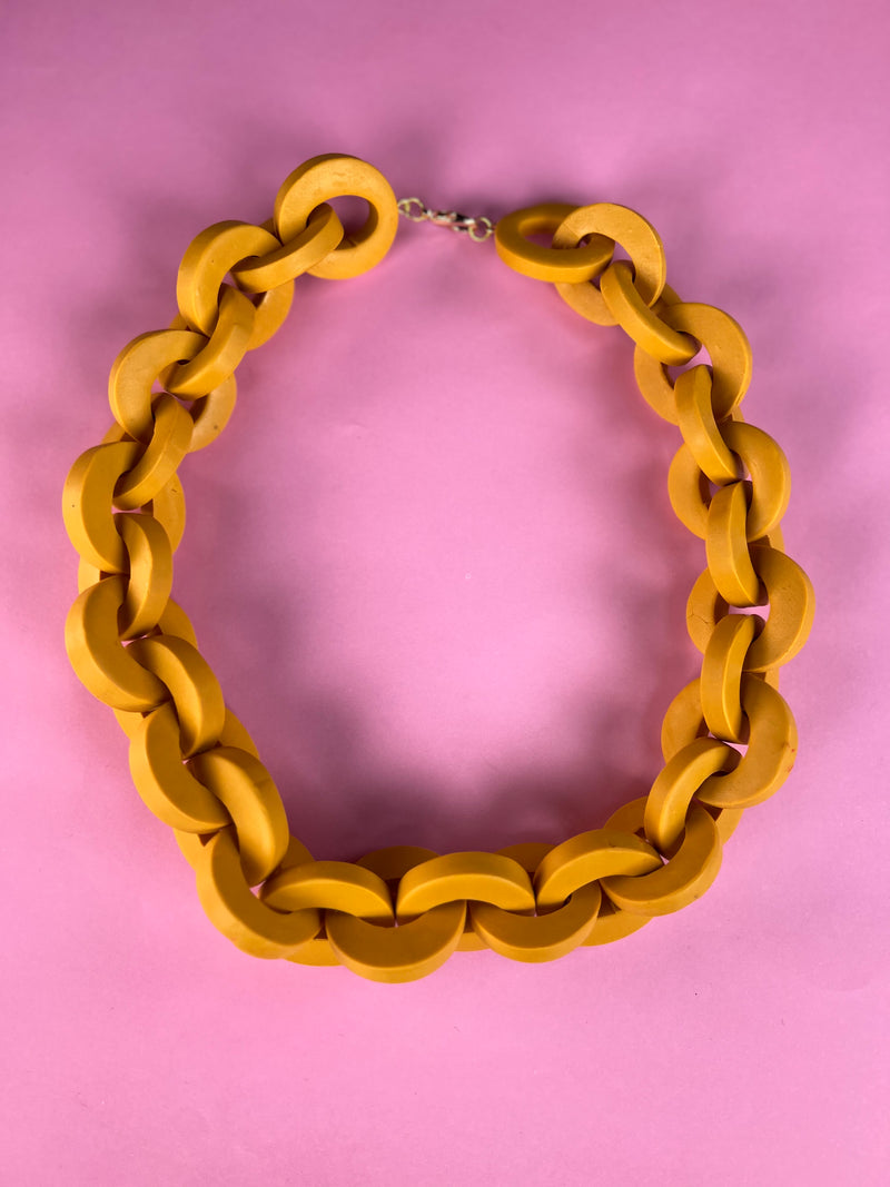 Collar Cadenas Amarillo