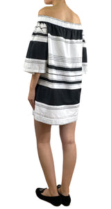 Vestido Mini Blanco y Negro