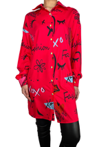 Blusa Larga Estampada