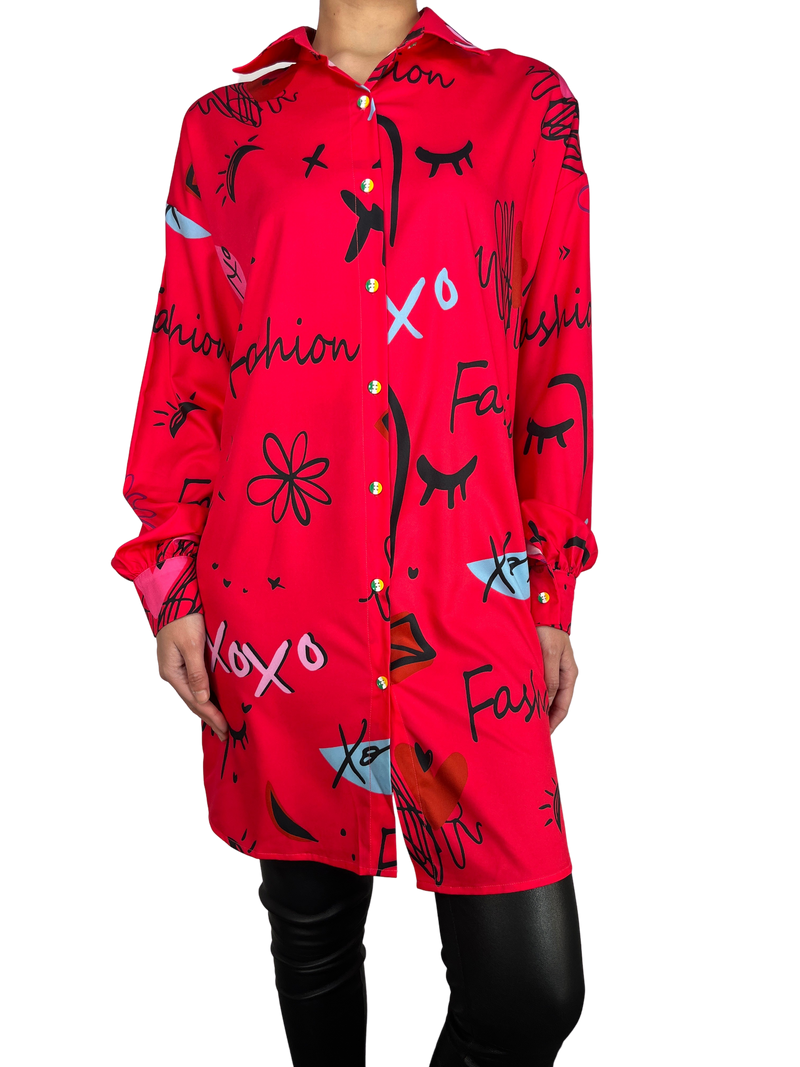 Blusa Larga Estampada