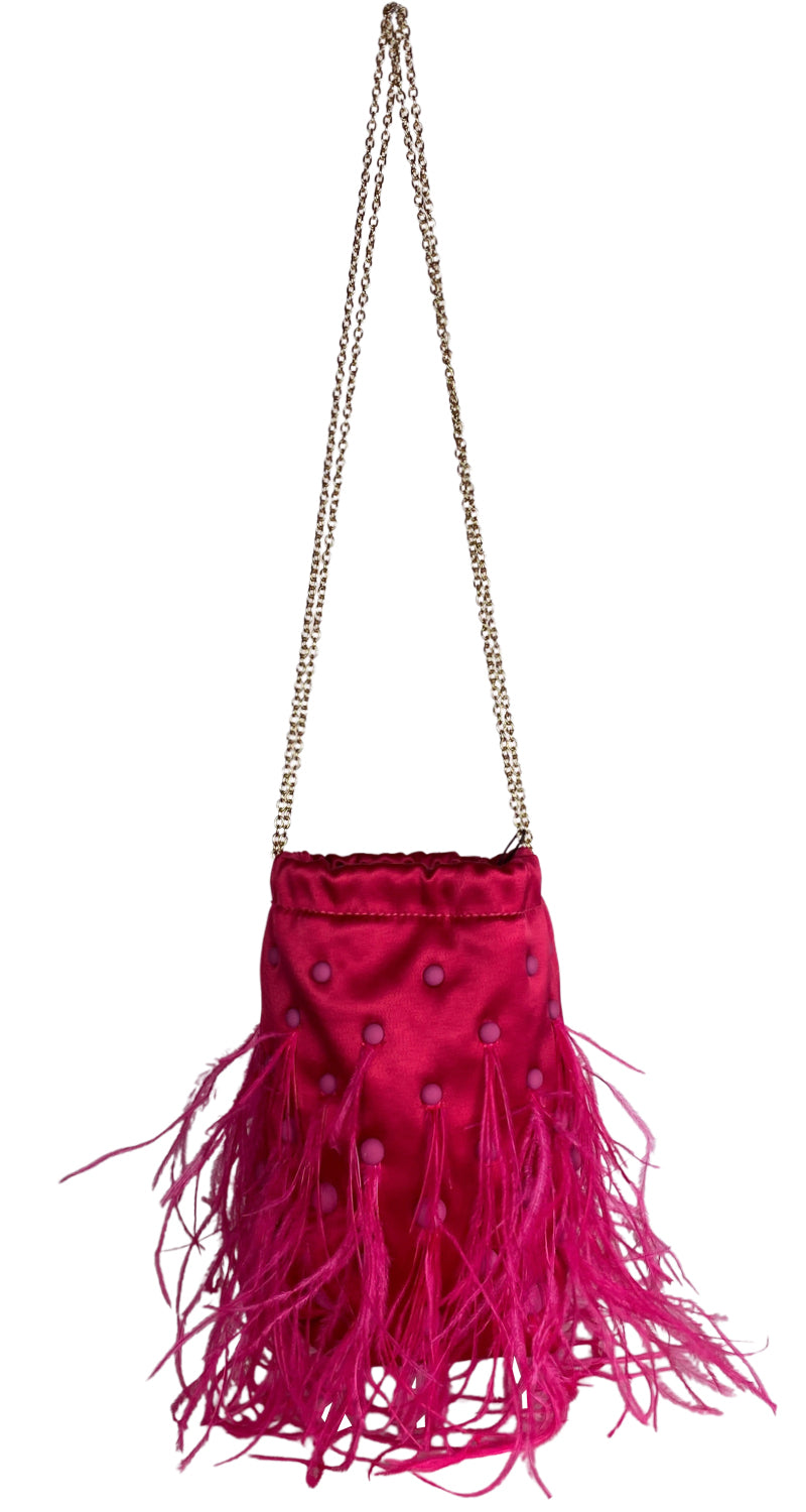 Bolso Fucsia Plumas ZARA – Market People - Main Image