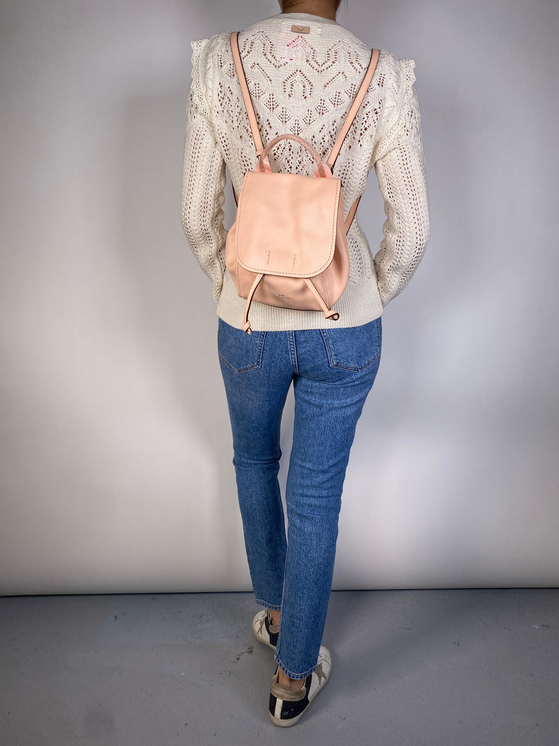 Mochila Mini Cuero Rosa
