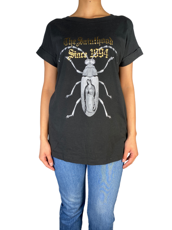 Polera Negra Estampada
