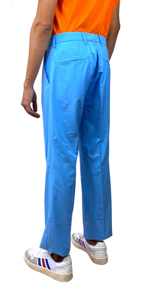 Pantalón Regular de Tela Azul