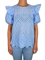 Blusa Broderie Azul