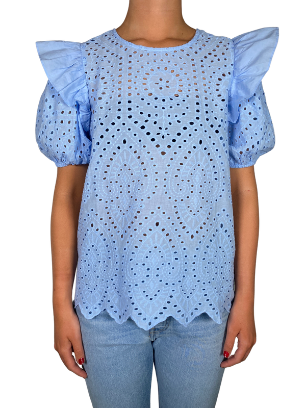 Blusa Broderie Azul