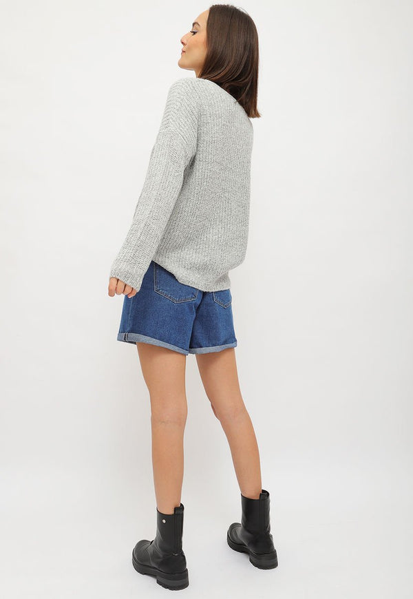 Sweater Jacqueline de Yong Gris - Calce Holgado