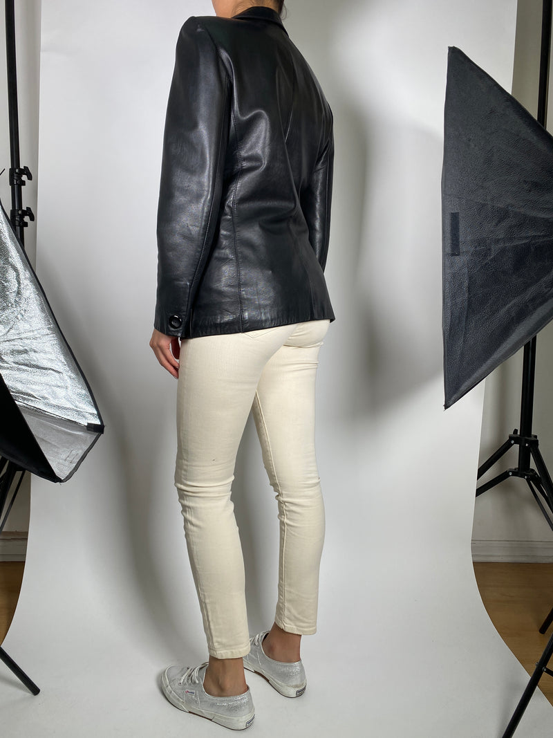 Chaqueta Cuero Negro