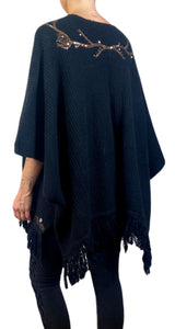 Poncho Negro Lentejulas