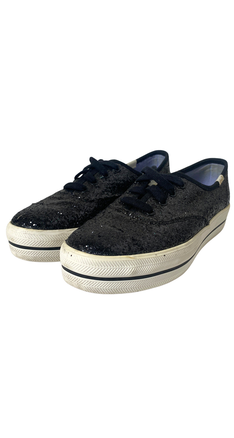 Zapatilla Negra Glitter