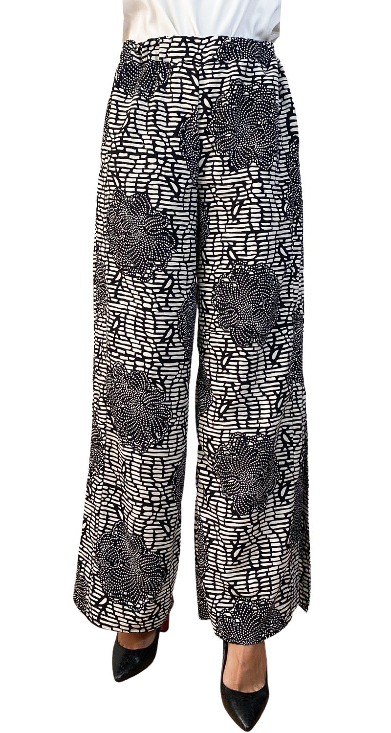 Pantalón Negro Estampado