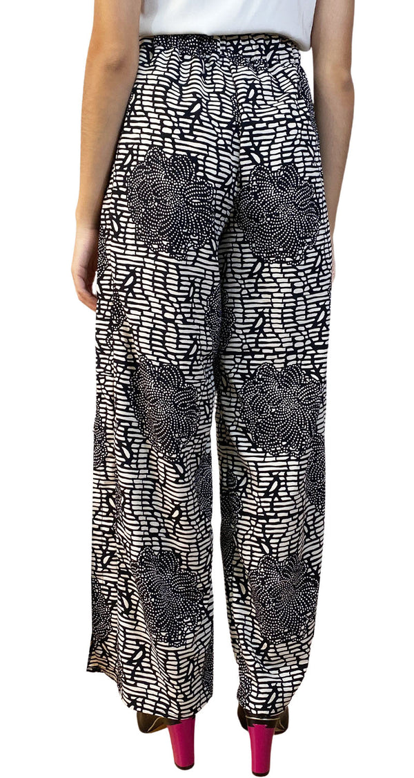 Pantalón Negro Estampado